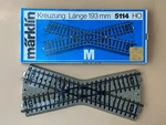 Vintage Marklin Ho Scale 3-RAIL M-track 30 Degree Crossover #5114. Fixed Price $9.00.