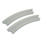 Kato 20-183 11"/12.4" 45-DEGREE Double Track Curve (2) : N Scale. Fixed Price $12.99.