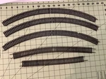 Vintage Lot Of 5 Atlas Ho Scale Snap Tracks Rails 18"R 20"ARC LENGTH/12"/16". Fixed Price $28.00.