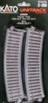 Kato 2-260 Ho Scale Unitrack 430MM 16-7/8" Radius Curve 22.5-DEGREE (4 Pack). Fixed Price $15.99.