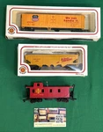 Lot Of 3 - Bachmann Box & Hopper Car And Red Caboose Clean, Good Condition. Fixed Price $12.50.