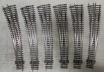 6 Peco Nickle/silver Lh Curved Switch Turnouts Ho Scale (lot 527). Fixed Price $59.95.