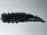 Minitrix A.t. & S.f. Steam Locomotive W/ Tender 9100 Scale Tested Works Read. Fixed Price $34.99.