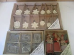 Primitives By Kathy Christmas Ornaments Glitter Snowflakes Cooky Cutters Santas. Fixed Price $9.00.