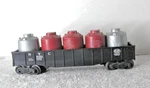 Vintage Lionel #6462 Black Gondola W/5 (3 Red Tanks) Car Read Desc. Fixed Price $24.50.