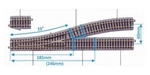Kato 2-852 Ho Scale Left Turnout With 550MM (21 5/8) Radius Curve. Fixed Price $40.69.