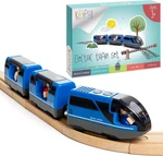 Kipipol Battery Operated Action Locomotive Toy Train Set For Wooden Tracks, (mag. Fixed Price $29.07.