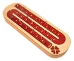 4 Track Wooden Cribbage Board Set Inlaid Blood And Maple With Pe.... Fixed Price $95.56.