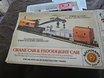 Bachmann Amtrak Crane Car & Floolight Ho Scale Cranks And Moves Vtg. Fixed Price $25.00.