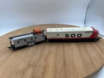 Ahm Tempo Ho Scale Soo Lines 2503-A Powered Diesel Locomotive And Caboose. Fixed Price $35.99.