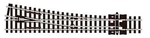 Peco SLU395F Scale Code 55 Unifrog Medium-radius Turnout -- Right Hand. Fixed Price $34.99.