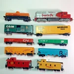 Vintage Bachmann Ho Scale 6067 Santa Fe Locomotive, Caboose, Tankers, Cars Lot. Fixed Price $49.99.