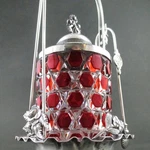 Ruby Flashed Eapg Hex Block Jar - Antique Pickle Castor Acme #1135 Quad Silver. Fixed Price $449.00.