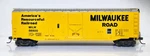 Ho Bachmann 50' Box Car Milwaukee 56500 Steel Wheels, Kadee Couplers. Fixed Price $10.00.