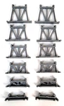 Bachmann Ho Scale #2924 Trestle Set All 12 Silver Gray Pieces No Bridge. Fixed Price $6.79.