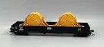 Ho Scale Canadian National Low Sided Flat Rail Car W/ 2 Cable Spools #141610. Fixed Price $18.00.