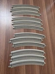 Bachmann Scale E-z Track 14" Radius Curve Pack 6 Gray Roadbed, Model BAC44853. Fixed Price $24.99.