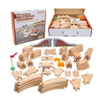 Wooden Train Tracks 68 Piece Expansion Pack Accessories With Ar... Usa Fast Ship. Fixed Price $51.65.