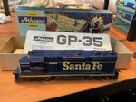 Tested Ho Scale Athearn GP-35 1347 Diesel Locomotive, Santa Fe, Blue, #4205 Vtg. Fixed Price $50.00.