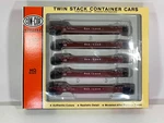 Ho Con-cor Twin Stack Container Cars Sealand #620551 Pack. Fixed Price $115.00.