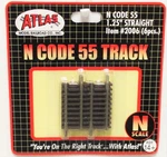 N Scale Atlas 2006 Code 55 1.25" Straight Track Pkg (6). Fixed Price $6.25.