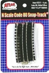 Scale Atlas 2511 Code 80 9-3/4" Radius Half Curve Snap-track Pkg (6). Fixed Price $5.50.