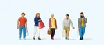 Shoppers (5) Exclusive Ho/oo Gauge Figures Preiser 10673. Fixed Price $28.01.