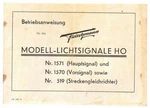 Fleischmann Modell Lichtsignale Ho N. 1571 - 1570 519. Fixed Price $11.74.