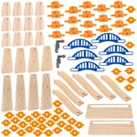 Wooden Train Track Accessories Build & Play Construction Set 90 Pcs Ultimate .... Fixed Price $57.81.