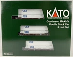 Kato Gunderson Maxi-iv Double Stack Car 3 Unit Set W/ Csx Containers Scale. Fixed Price $104.95.