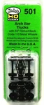 Ho Scale Kadee #501 Arch Bar Trucks With 33" Ribbed Back Wheels (1) Pr. Fixed Price $12.89.