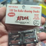 Atlas #195000 Pair 100 Ton Roller Bearing Trucks H.o. 1:87. Fixed Price $8.00.