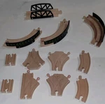 Lot 12 Thomas Wooden Train Switch Bridge Curved Rail Road Track Pcs. Fixed Price $14.97.