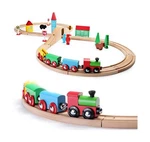 Sainsmart Jr. Wooden Train Set For Toddler With Double-side Tracks Fits.... Fixed Price $40.91.