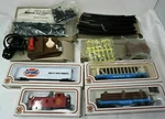 Ho Scale Lot Bachmann New Electric Trains, Track Set, Power Pack, Signs. Fixed Price $99.00.