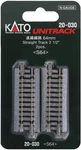 Kato 20-030 Unitrack 64MM 1/2 Straight 2PCS. Fixed Price $9.65.