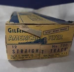 A. C. Gilbert Company- American Flyer #700 Straight 3/16" Track -box Of 12 -used. Fixed Price $15.00.