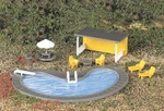 Bachmann Trains Ho Scale Swimming Pool & Accessories - 9 Pieces New Nib 42215. Fixed Price $11.56.