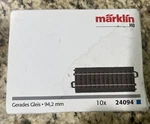 Ho Marklin 24094 Straight Track Pack Of 10 94,2 Mm New Open Box. Fixed Price $24.99.