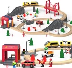 72PC Wooden Train Tracks Lot Railway Pieces Set Play For Thomas The Brio. Fixed Price $65.00.
