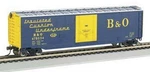 Bachmann 18015 Ho Scale Blue & Yellow Baltimotre Ohio 50' Plug-door Boxcar. Fixed Price $22.05.