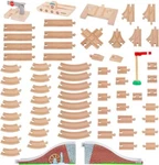 68PC Wooden Train Tracks Lot Railway Pieces Set Play For Thomas The Brio. Fixed Price $58.92.