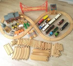 Mattel Thomas Brio Wooden Train Set Bridge Crane Cars Toy Railway Original. Fixed Price $306.92.