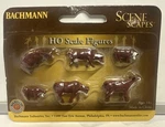 Bachmann Scene Scapes Ho Scale Brown & White Cow Figures #33102. Fixed Price $7.99.