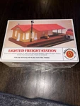 Ho Scale Bachmann Lighted Freight Station No. 46216. Fixed Price $25.99.