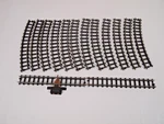 Triang Hornby Series Track 12XR193 Small Radius Curve & 2XR190 Single Straight. Fixed Price $12.00.