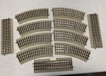 Lot Of 11 Atlas Train Rail Roadbed Track Straight, Curved, & Terminal. Fixed Price $79.99.