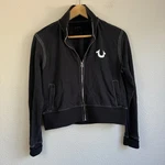 True Religion Track Jacket Womens Black Excellent Contrast Stitch Zip Up. Fixed Price $32.73.