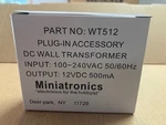 Tortoise Power Source Miniatronics WT512 12VDC 500MA For Circuitron Switch Mach. Fixed Price $10.00.