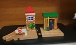 Set 2 Items Thomas & Friends Railway Train Tank Switch Track Conductor's Shed. Fixed Price $54.99.